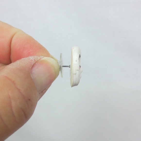 New Unique Hand Painted Lady's Face Stud Earrings - Picture 5 of 6